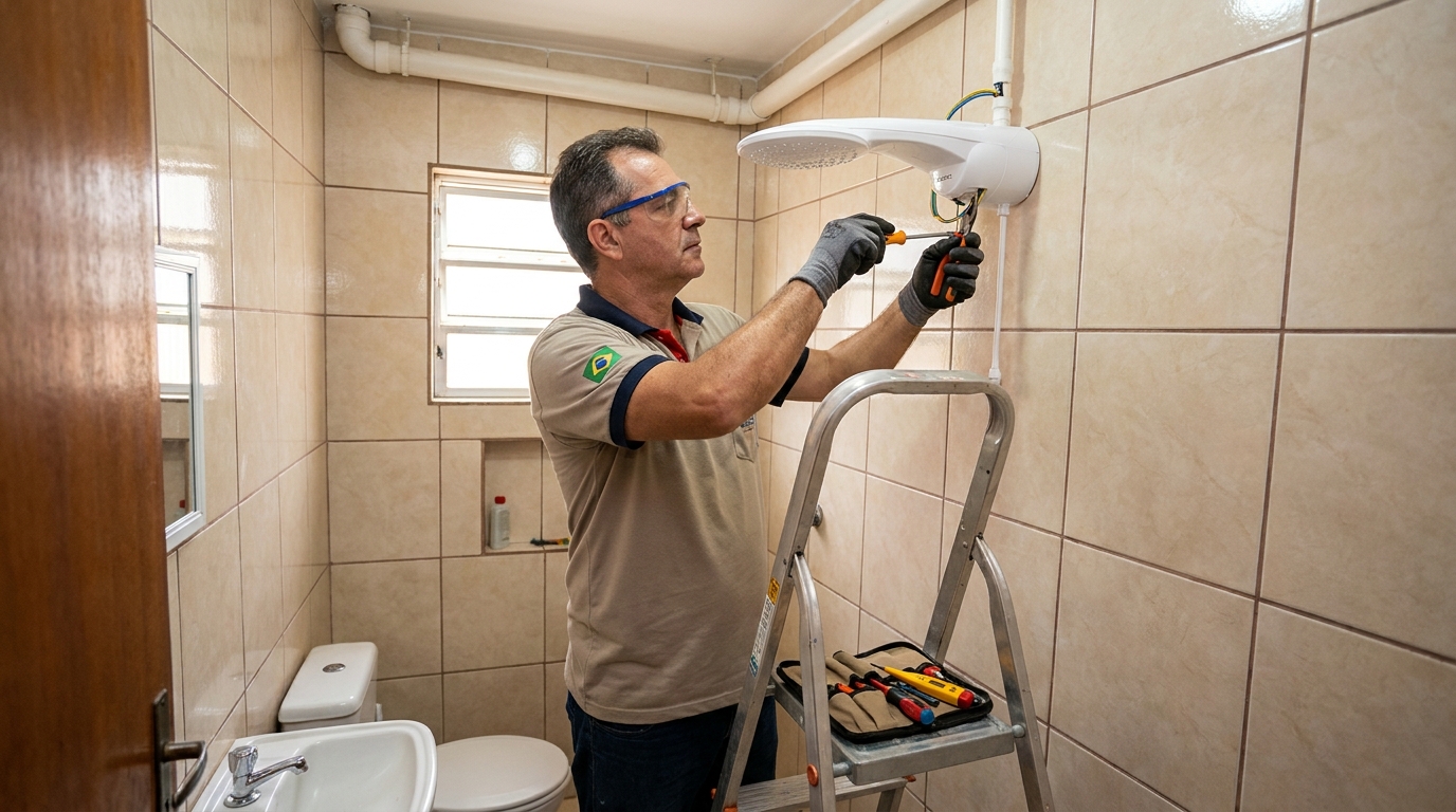 Substituição de Chuveiro Antigo em Barueri‑SP